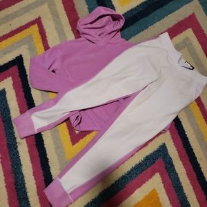 NWT Girls XL(14/16) Tek Gear Purple Fleece Sweat Outfit Jogger Pants & Hoodie